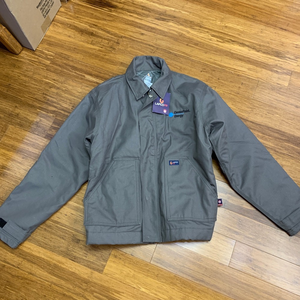 Lapco FR Flame Resistant Work Jacket Canvas Full Zip Men's Size Small Gray NWT